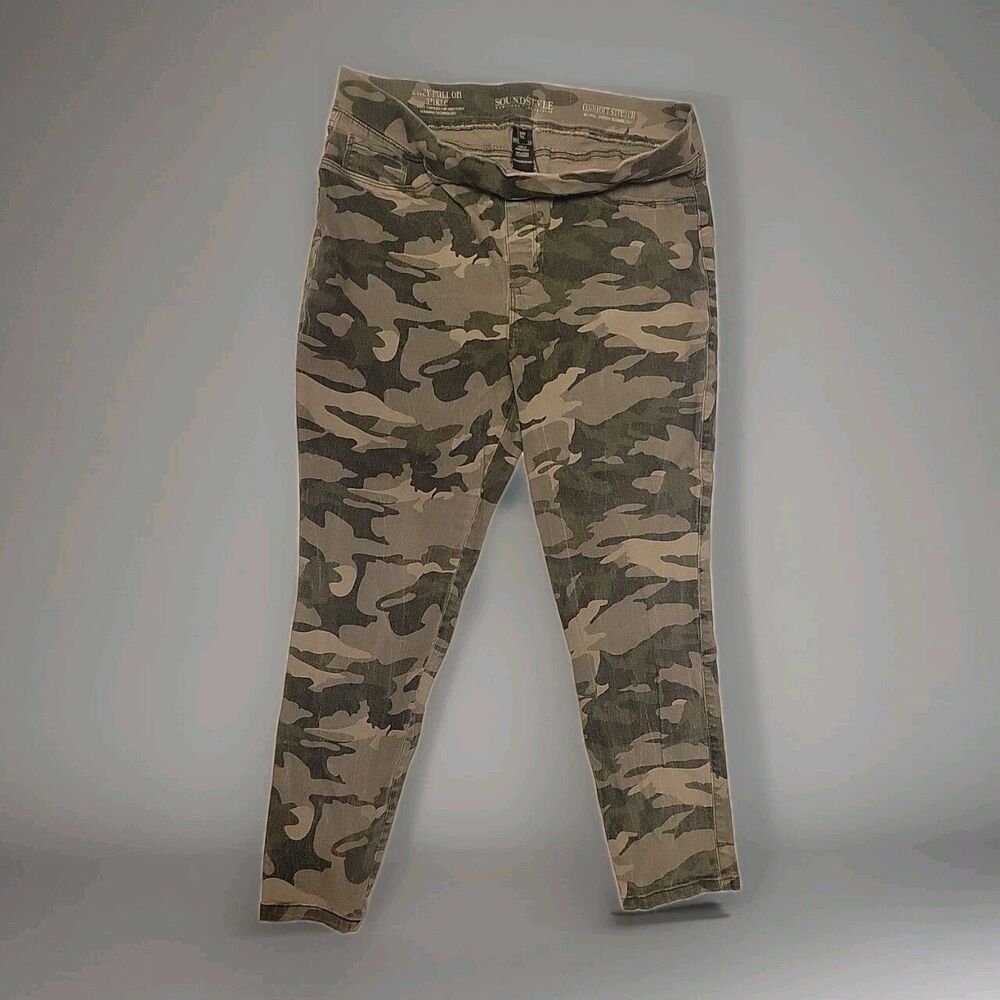 Soundstyle Lucy Pull On AnkleJeans Womens Size Xl Camo cotton/spandex Bangladash